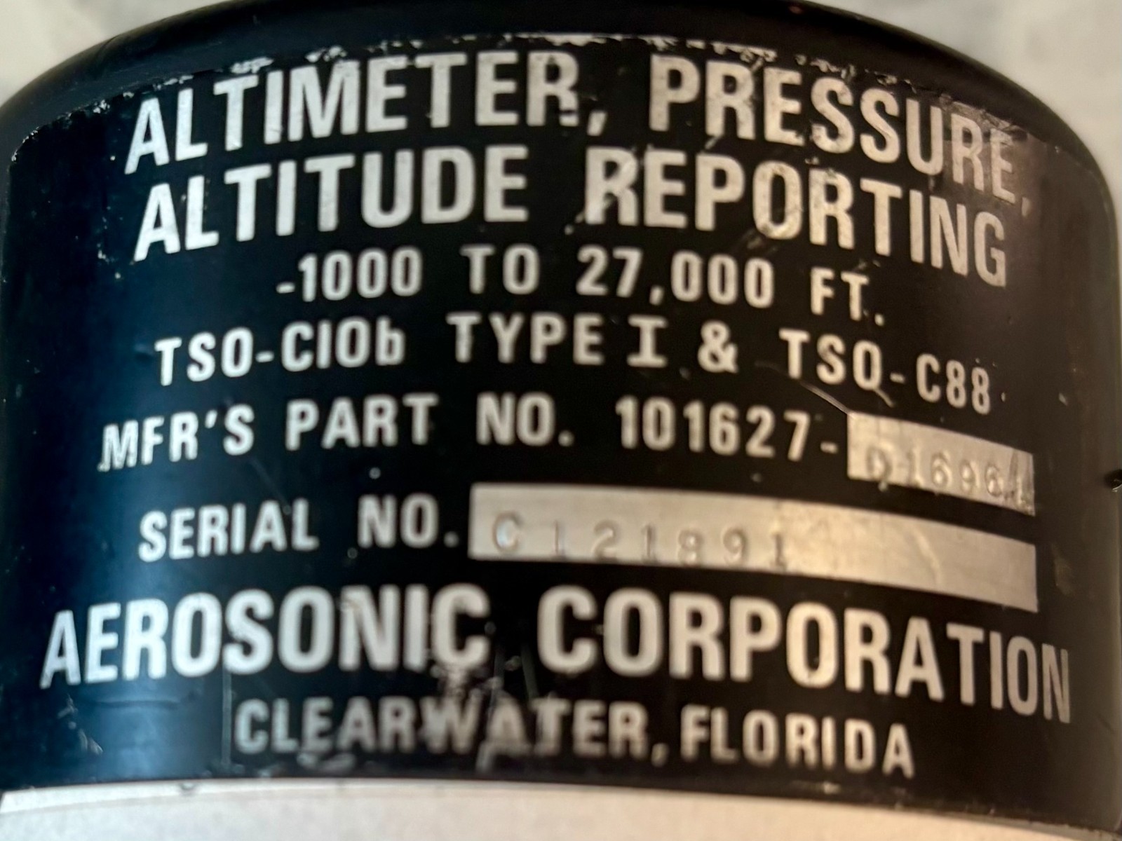 Pressure Indicator 101627-01696L Removed Working
