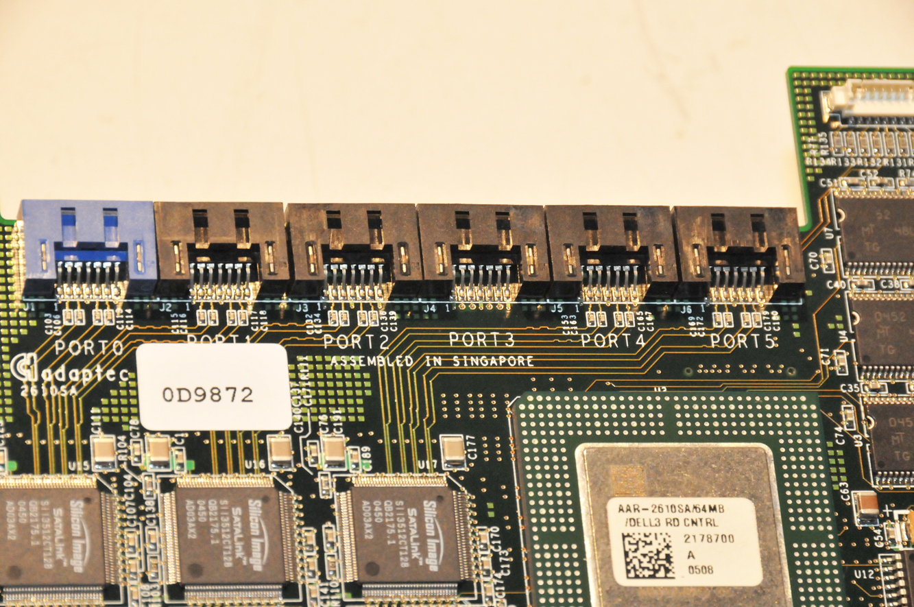 Dell D9872 / Adaptec AAR-2610SA 64MB 6 port SATA RAID Controller $30