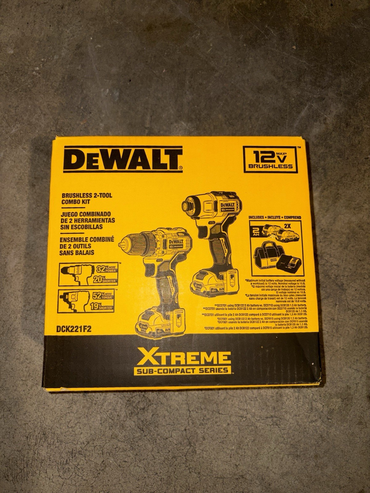 DEWALT DCK221F2 12V MAX Brushless Cordless Drill and Impact Driver Kit