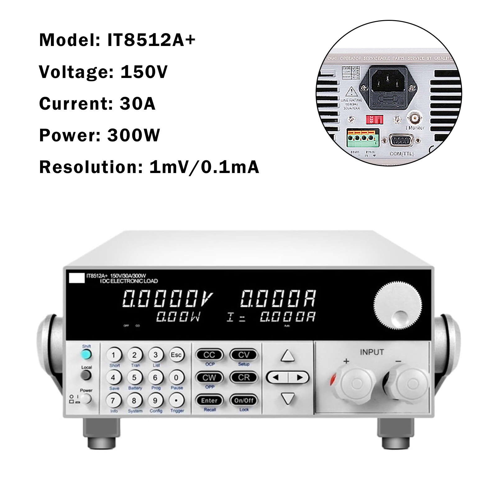 IT8512A+ 300W 150V 30A Programmable Electronic Load Battery Test