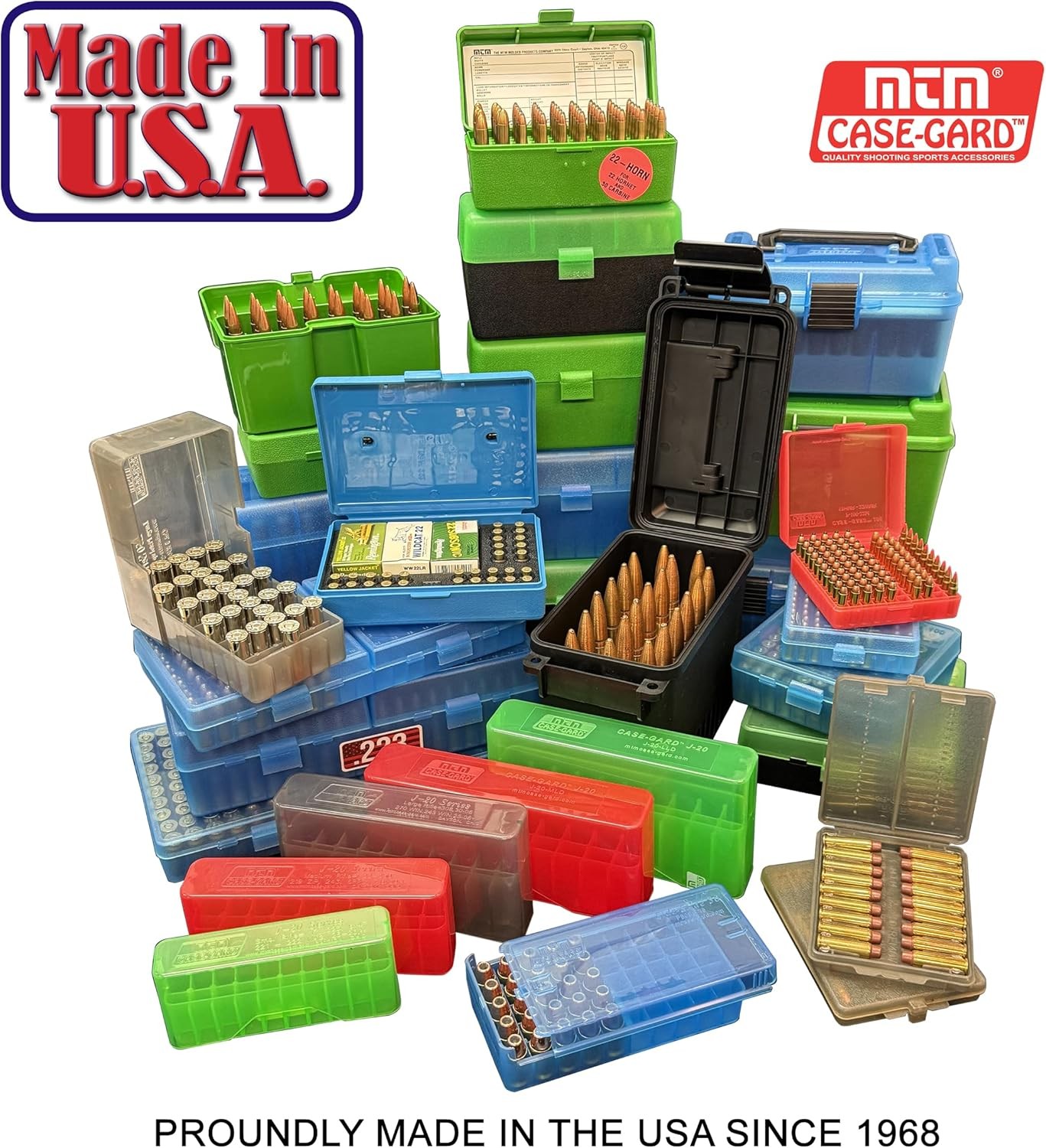 50 round flip top ammo box 38 357 cal green