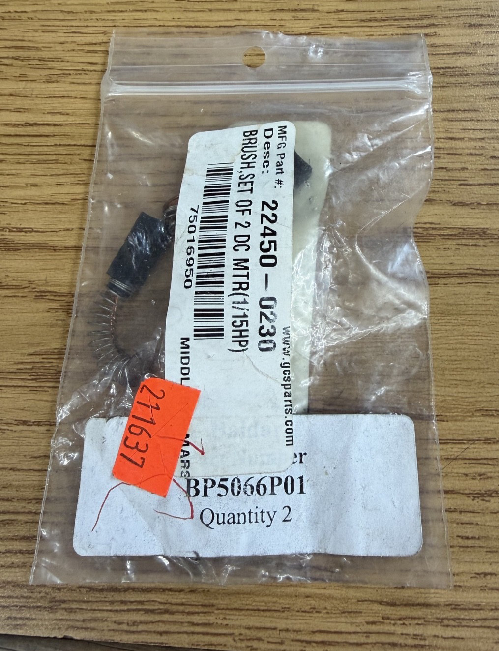 22450-0230 Middleby Brush,Set Of 2 Dc Mtr(1/15Hp) Genuine OEM MD22450-0230