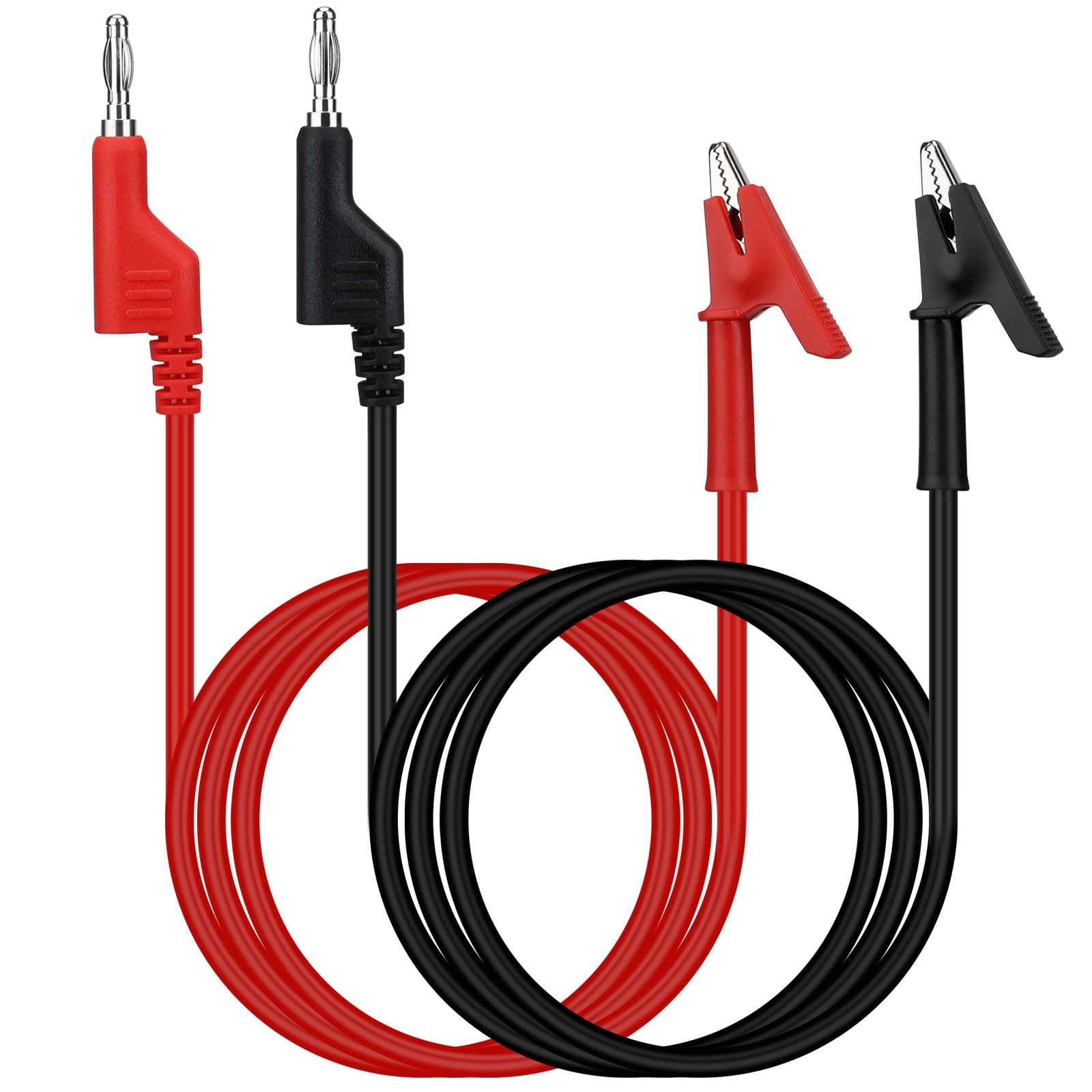 SWANLAKE 2-Piece Banana Plug to Alligator Clip Test Leads, 1000V 15A 3.5ft/1M...