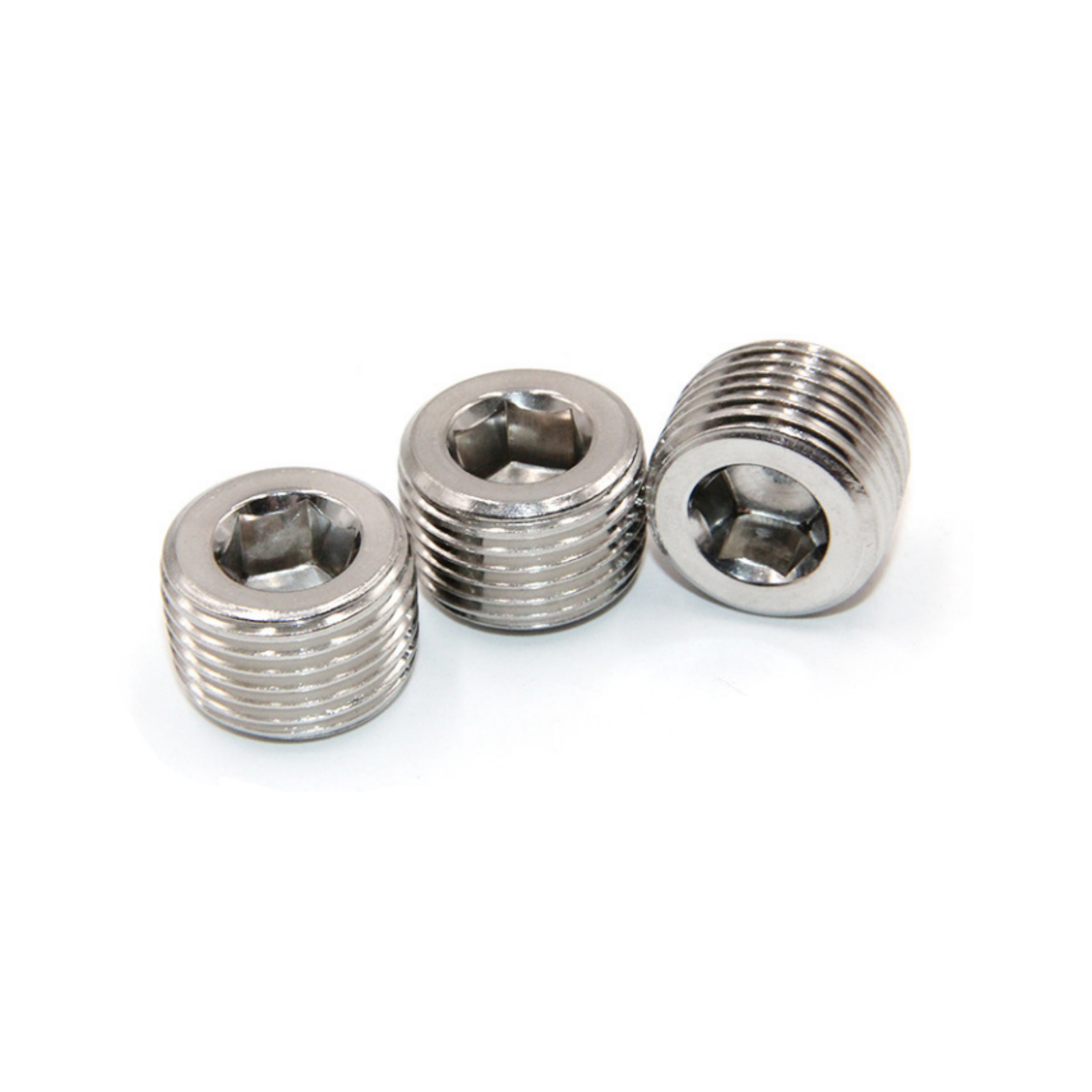 5 Pack 1/8NPT Male Pipe Plug Internal Hex Thread Socket Stainless Steel Silver