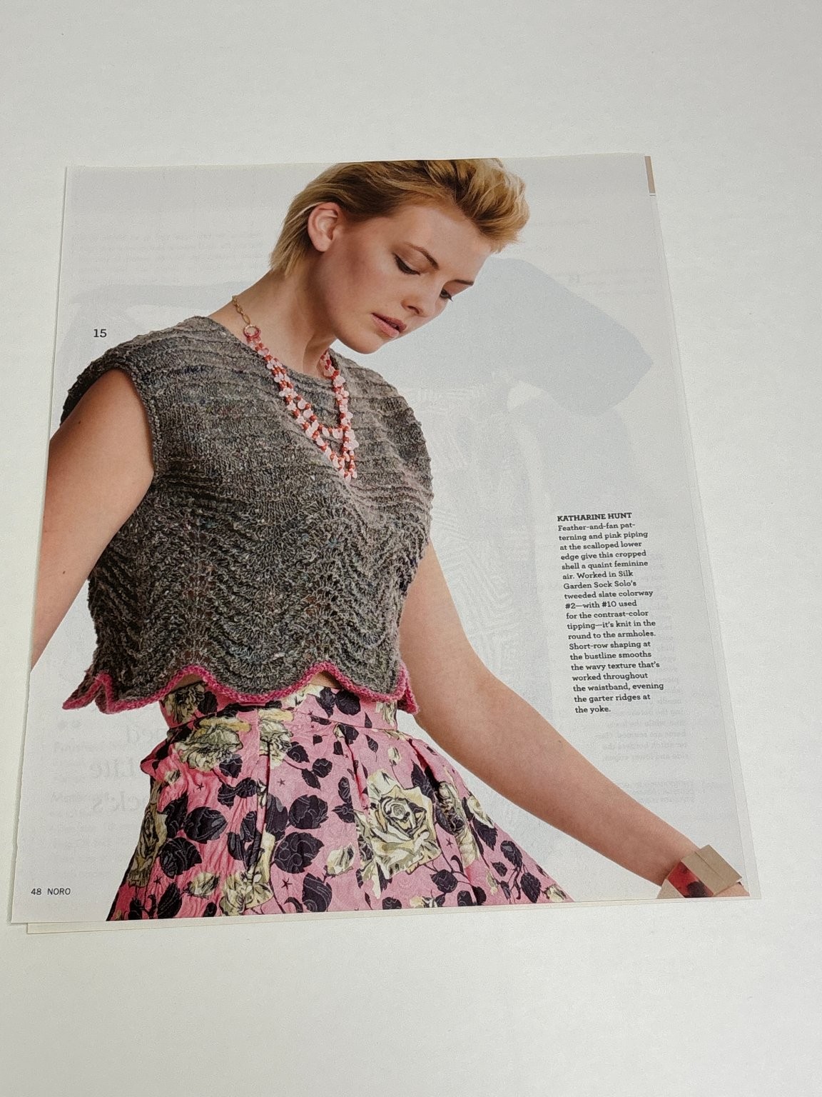 Cropped Shell Top Knitting Pattern Magazine Pages