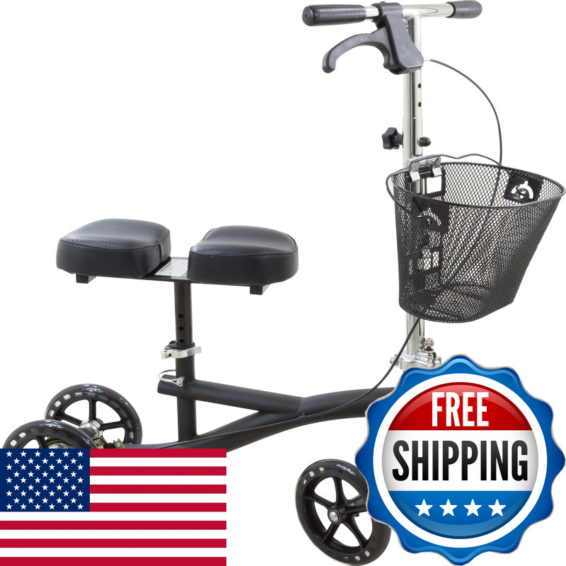 Roscoe Medical Knee Scooter For Adults For Foot Surgery Foldable Adjustable