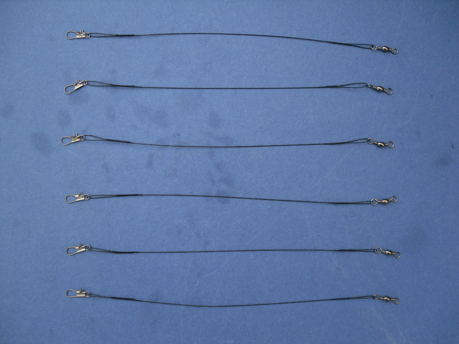 6 TRACE WIRES 15cm 14kg INTERLOCK SNAPS FOR SEA PIKE ROD FISHING SPINNING LURES