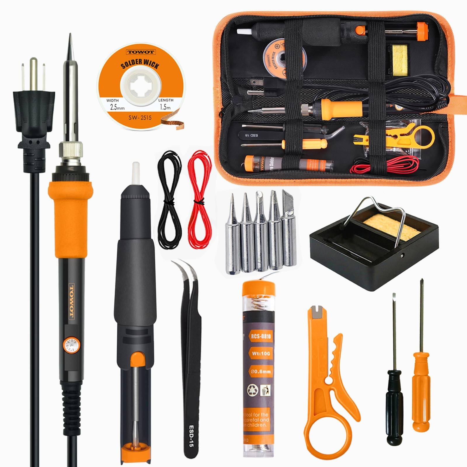 TOWOT Soldering Iron Kit, Electronic Soldering Iron 60W Adjustable Temperatur...