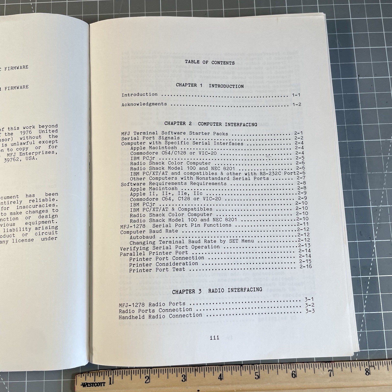 VTG 1990 MFJ-1278/MFJ-1278T Multi-Mode Data Controller Manual