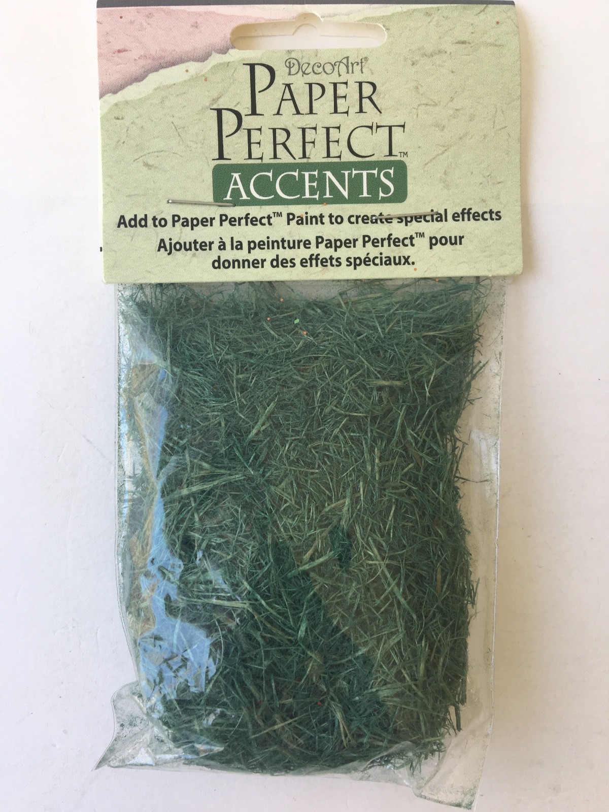 DecoArt Paper Perfect Accents - Green Natural Fibers 6 grams - NEW