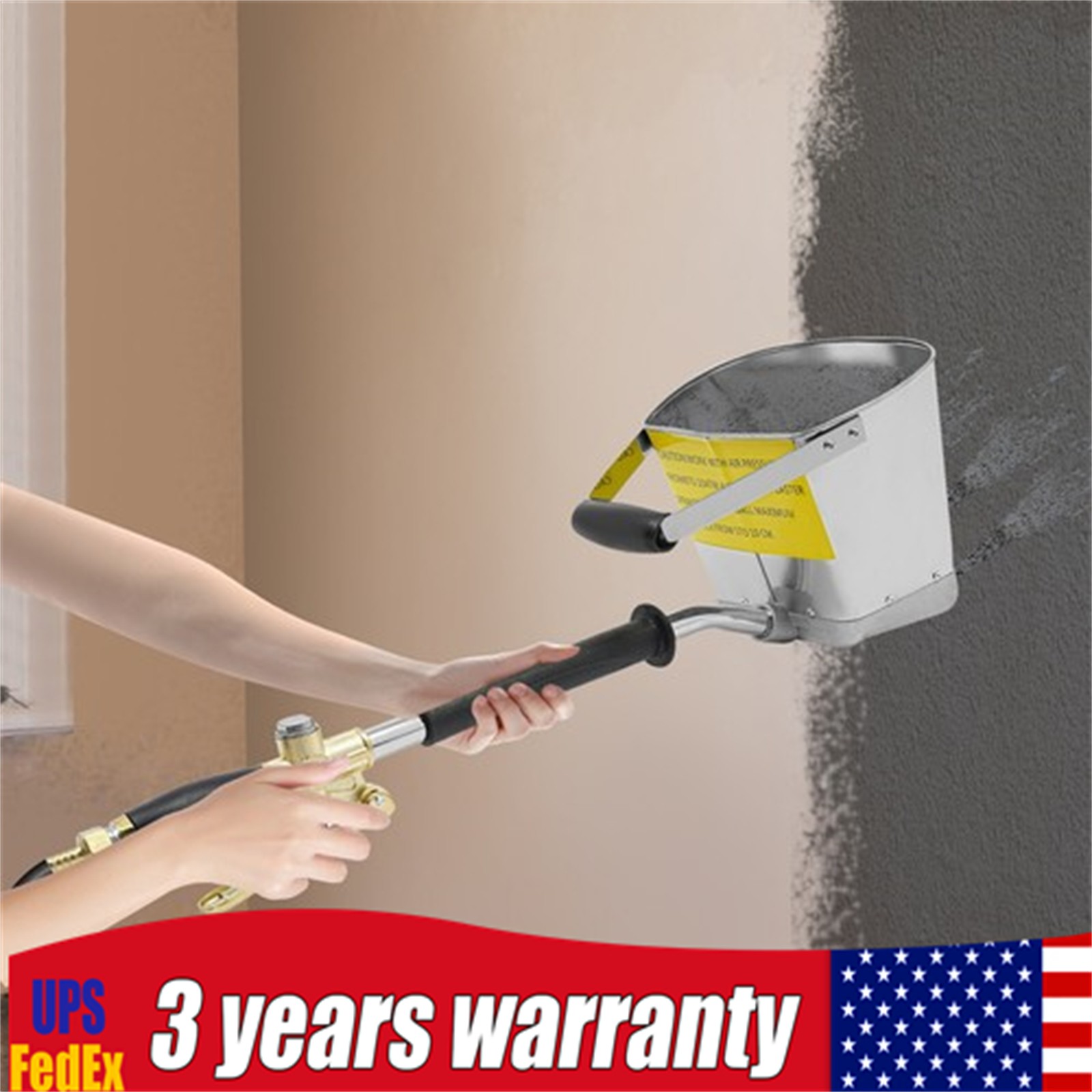 Cement Mortar Sprayer Hopper Stucco Gun Spray Gun Paint Wall Concrete Tool 4 Jet