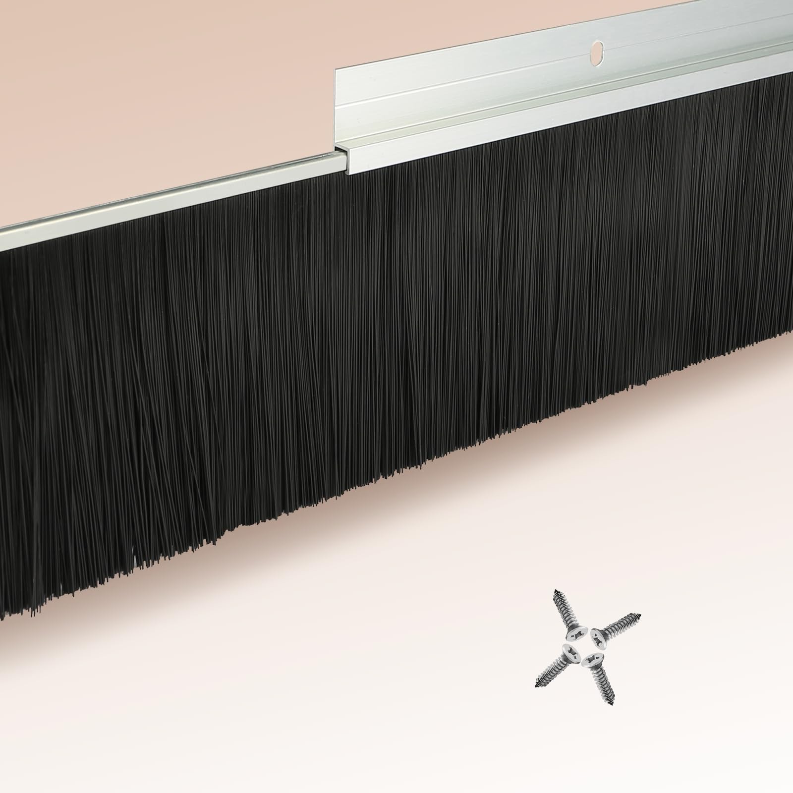 5 Sets 4+0.91 Inches Door Brush Sweep Seal Roll Up Door Seal Kit Garage Door ...