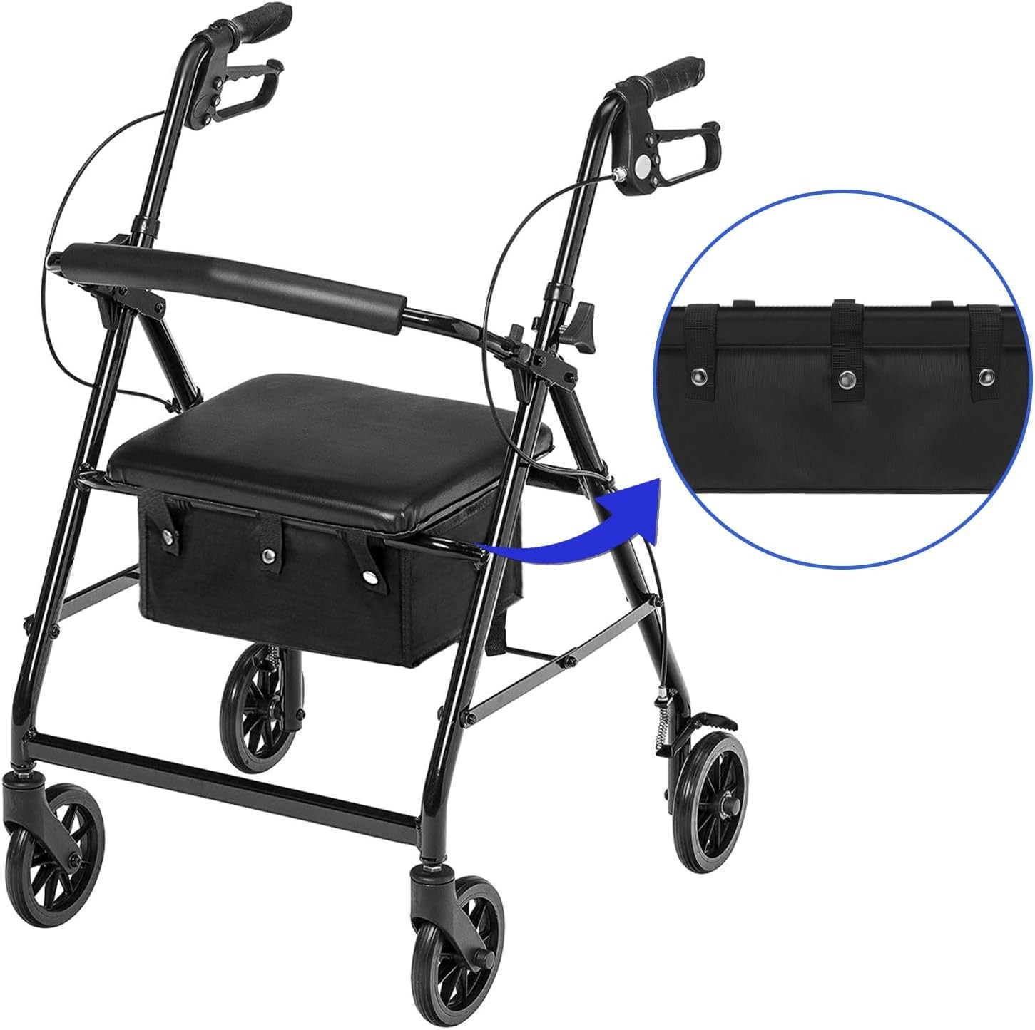 Reusable Walker Basket Accessory for Seniors - Multi-Pocket Design, Easy Install