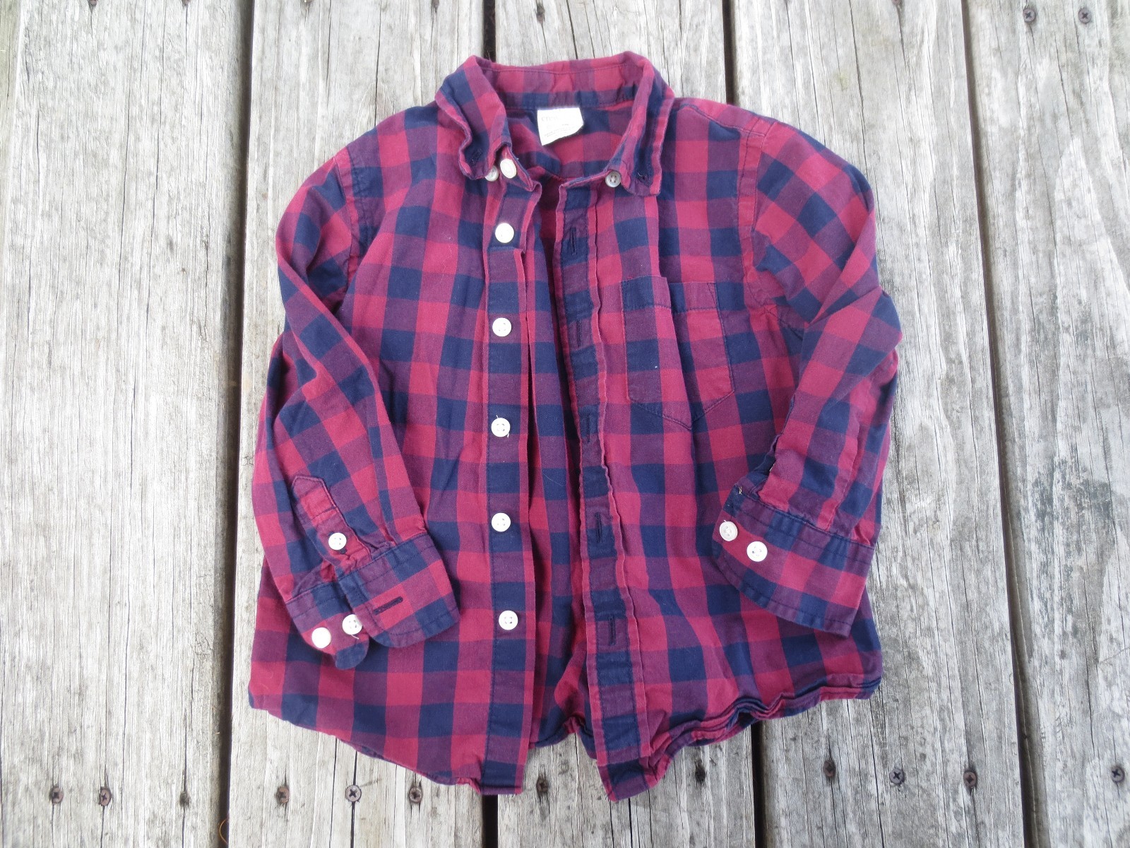 Crewcuts ~ Boys Blue and Red Plaid Shirt ~ Size 2T