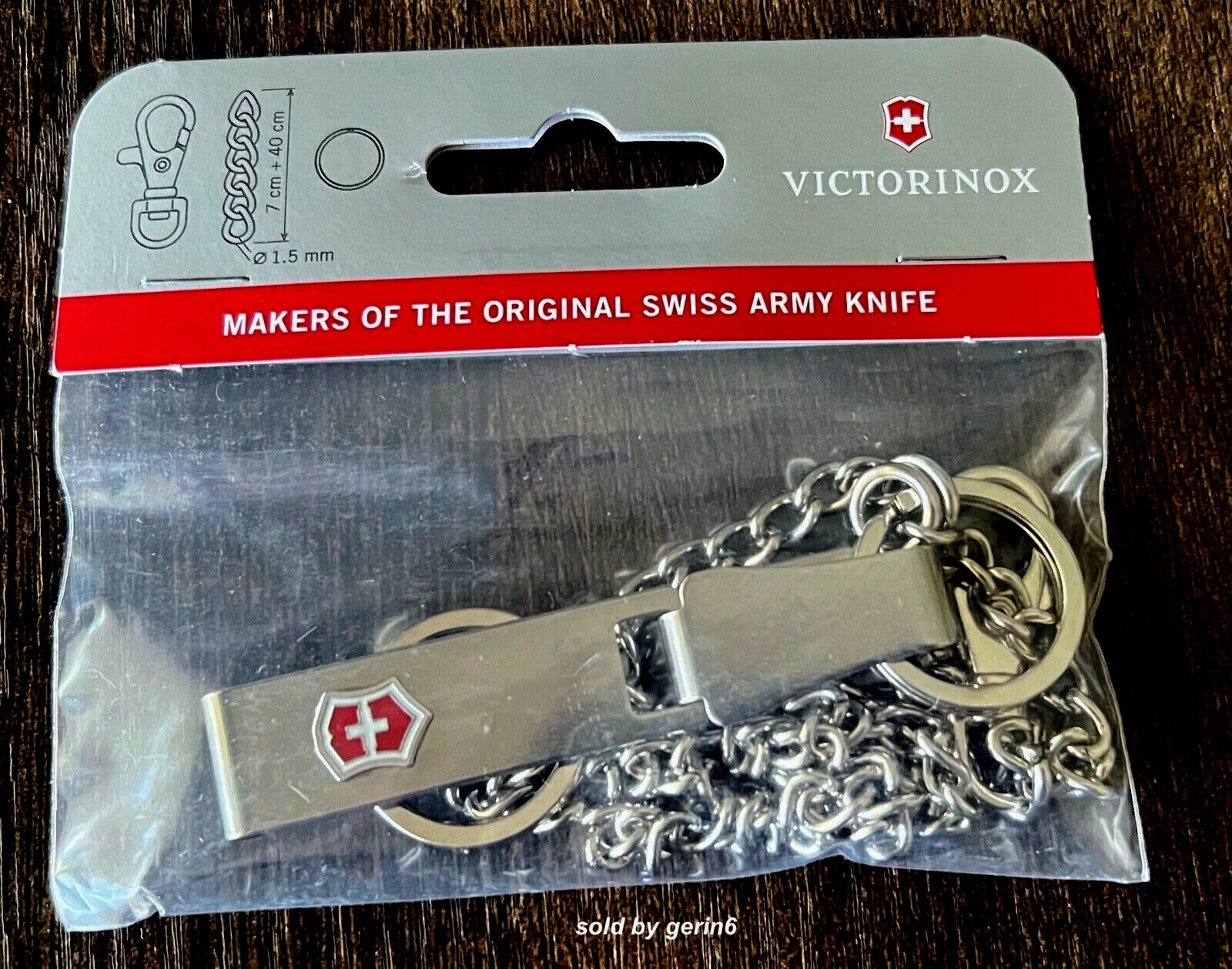 Swiss Army Victorinox Belt Clip Hanger With Chains, 4.1860-X1 (33552) New In Bag