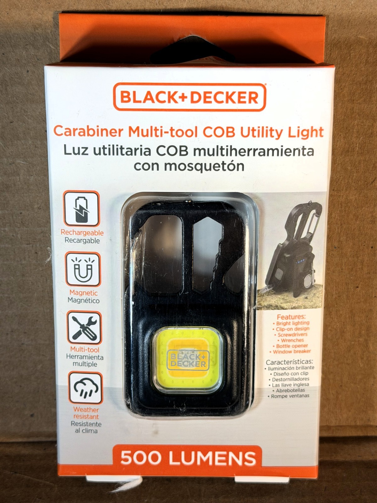 BLACK+DECKER Auto Lock Carabiner 3.75" Square Clip BCL3-1001-BLK NEW