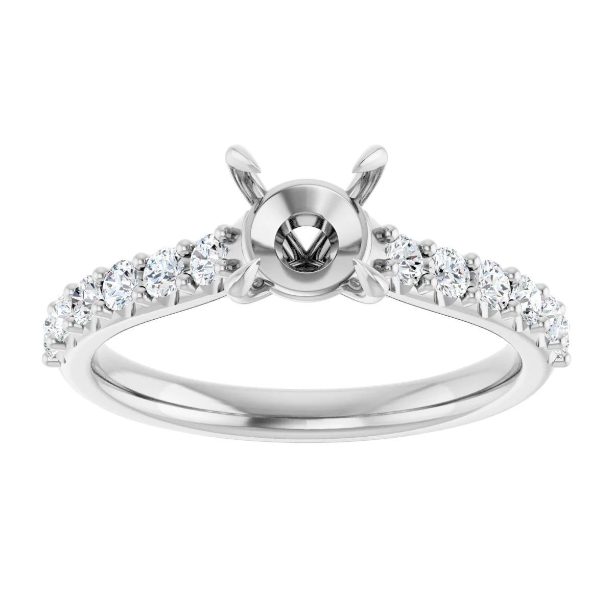 Ring Setting Round 7mm Blank Mounting Women Ring 925 Sterling Silver