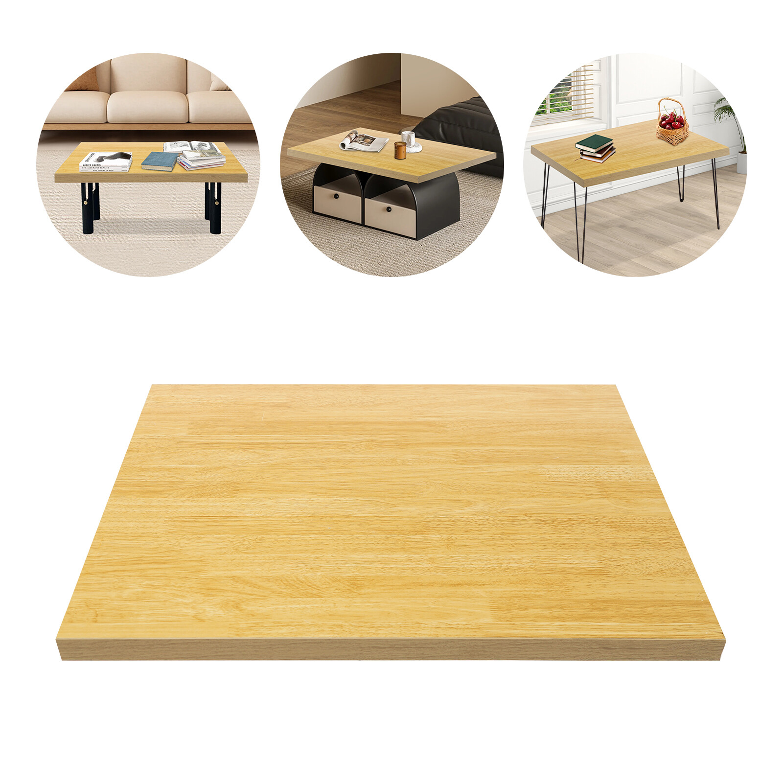 Butcher Block Counter Top 29.5x23.6in Workbench Table Top Natural Wood Durable
