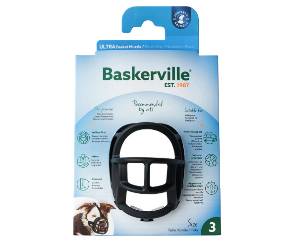 Baskerville Ultra Muzzle for Dogs, Size 5 - Heat Shapeable TPR Rubber ~ New