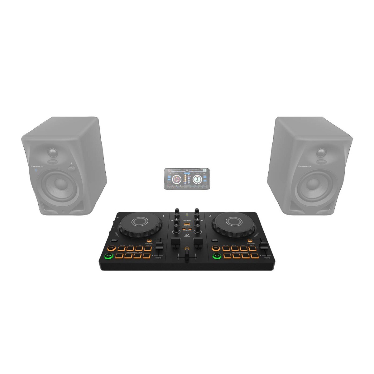 AlphaTheta DDJ-FLX2 Compact Beginner 2-Channel Serato DJ Controller, Headphones