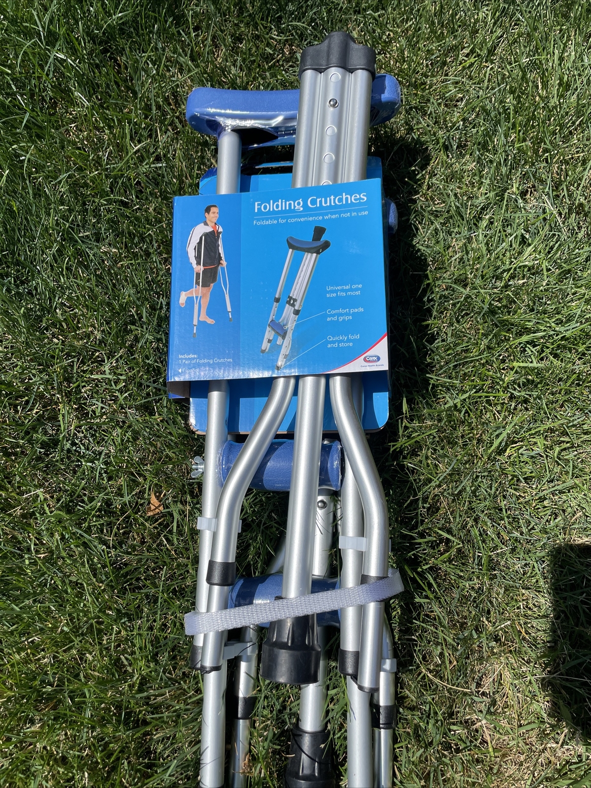 Carex New Folding Crutches Universal Size A99500 Light adjustable 41" - 58"