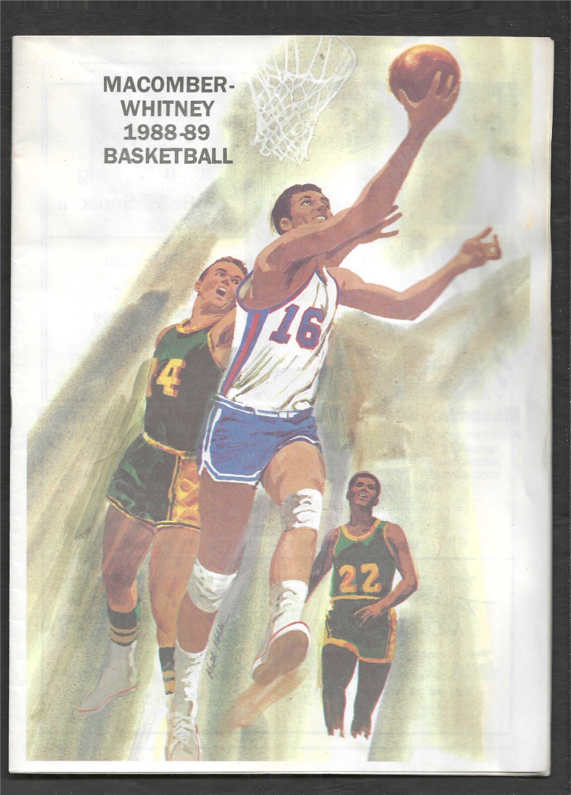 1988-89 Jimmy Jackson Macomber High School Basketball Program Buckeyes Mavericks