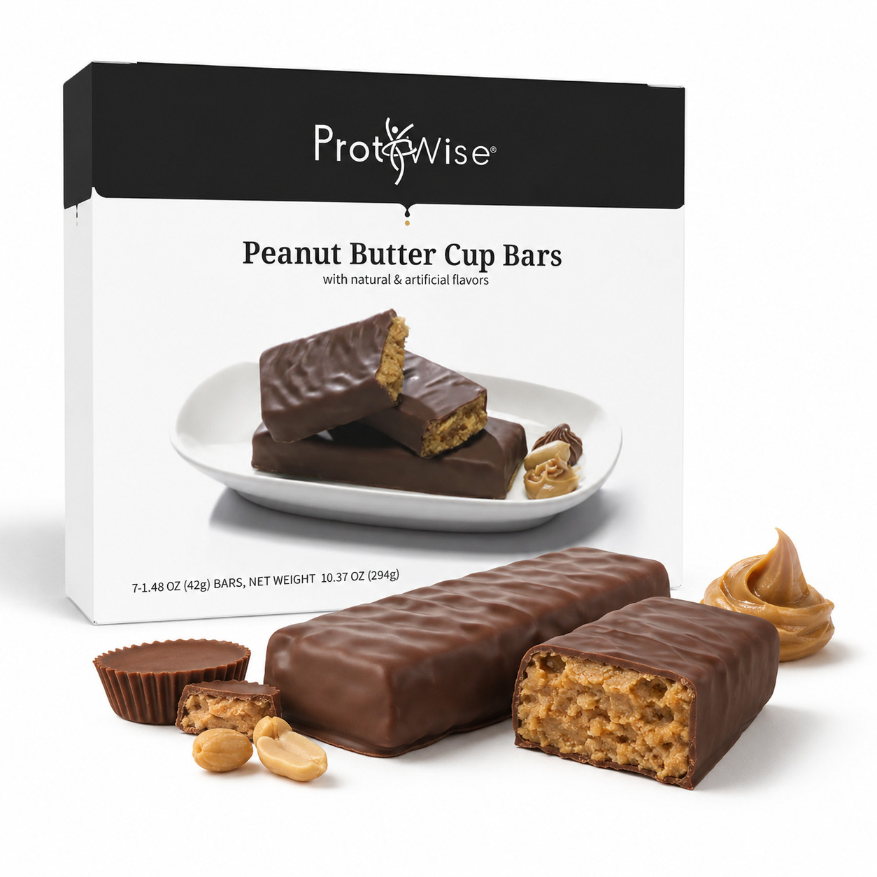 ProtiWise Protein Bars Peanut Buttercup 7ct Weight Management Snack