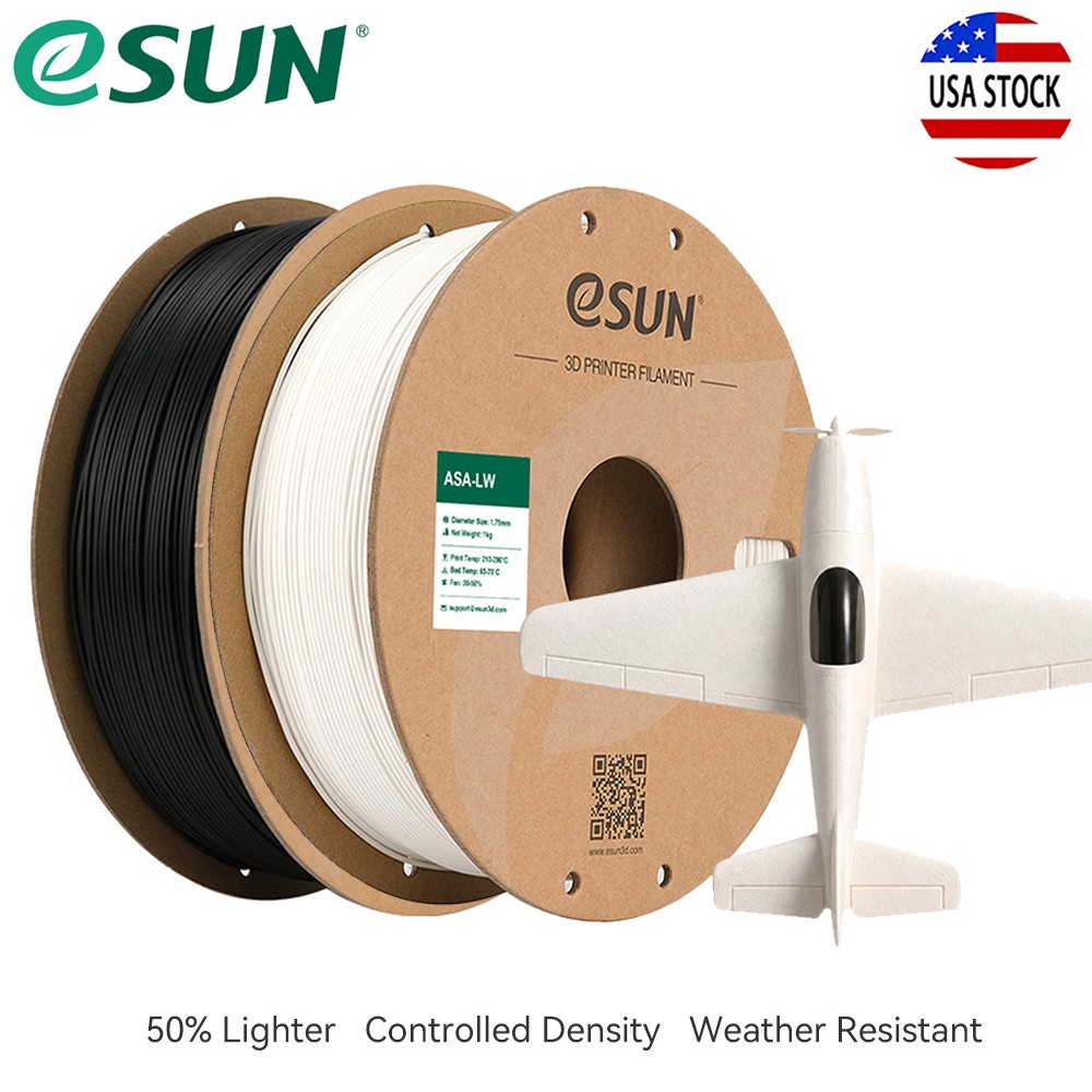 eSUN ASA-LW 3D Printer Filament 1.75mm 0.75KG Spool Matte Smooth ASA 3D Printers