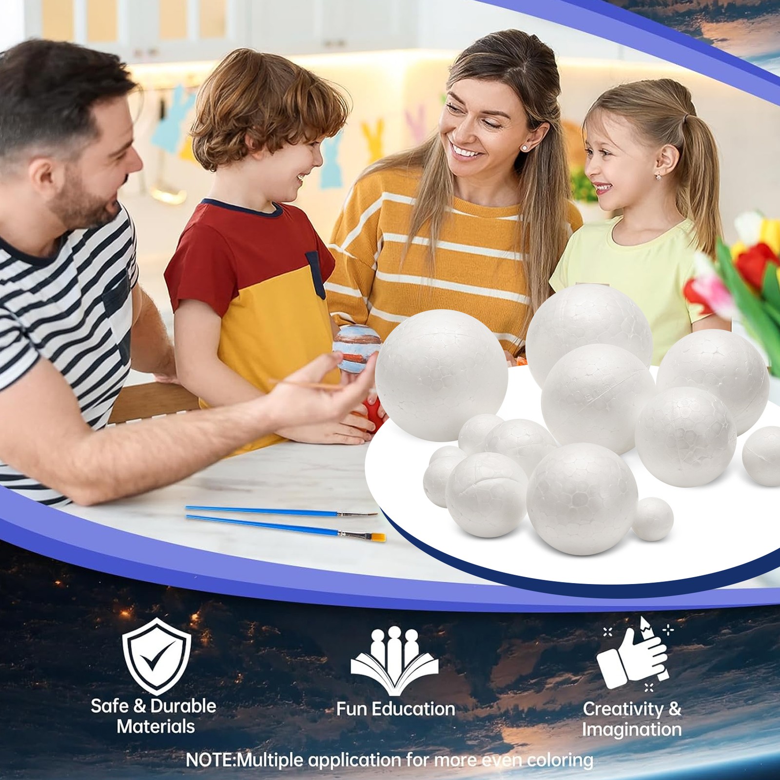 Solar System Project Kit, PlanetModel Crafts 14 Mixed Sized Polystyrene5100