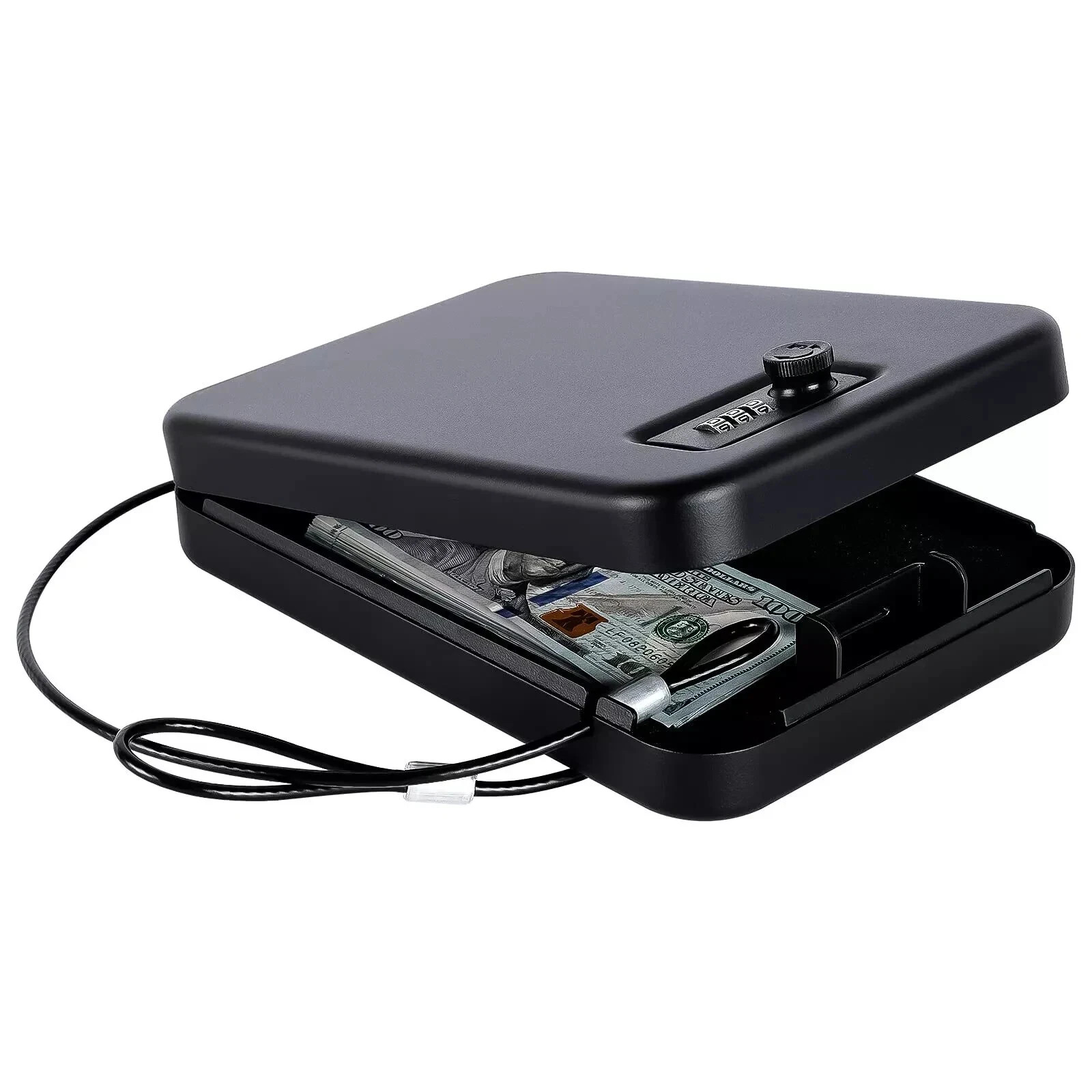 Portable Gun Safe for Pistols with Combination Lock Handgun (9.4"X 6.4" X 1.8")