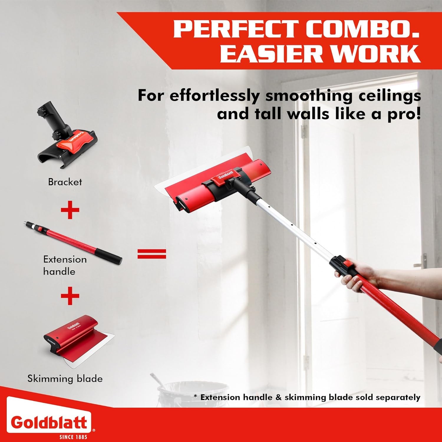Goldblatt Multi-Angle Adjust Handle Adapter Drywall Skimming Blade Quick Release
