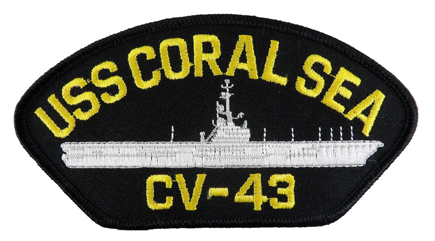 USS Coral Sea CV-43 Embroidered Iron On / Sew On Patch Black US Navy Military