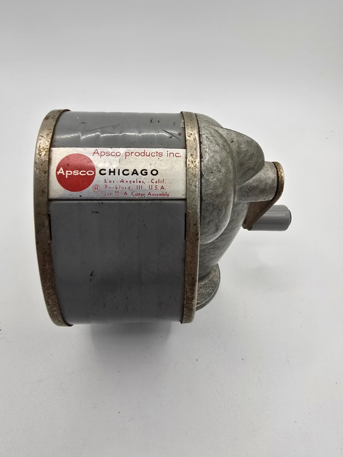 Chicago APSCO Pencil Sharpener Vintage Metal Hand Crank Wall Desk Mount Vintage!