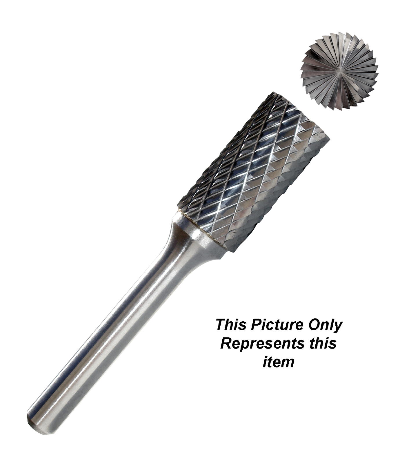 SB-1 Cylinder Shape 1/4" Diameter With End Cut Carbide BurrDouble Cut
