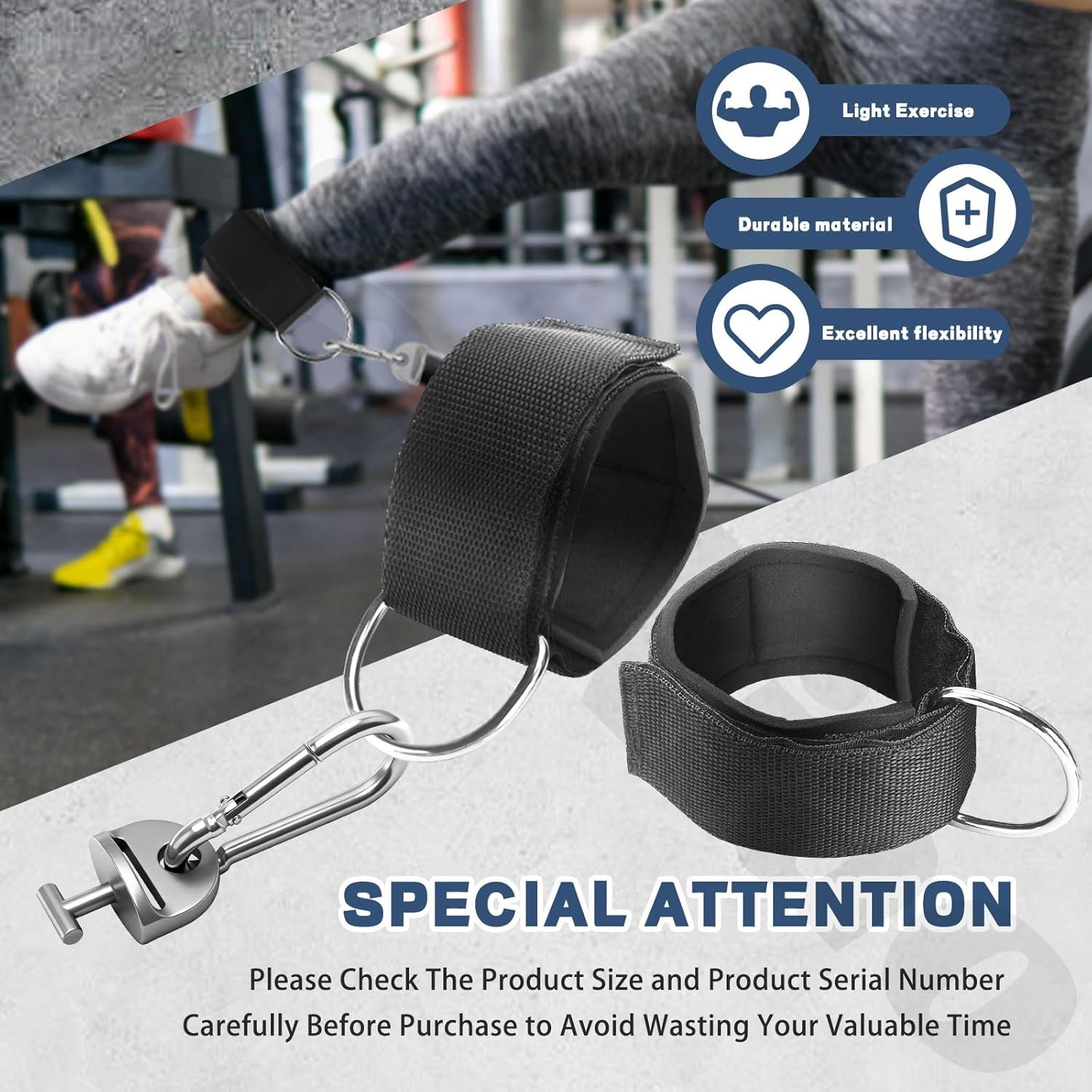 Adjustable Ankle Straps with T Lock Adapter for Tonal Gym Machine