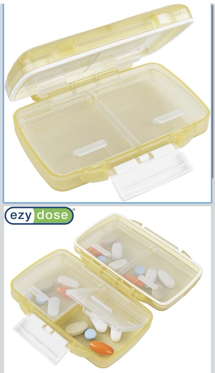 2 X EZY DOSE Moisture-Proof Pill Case, Medicine Planner, Vitamin Small, Creamy