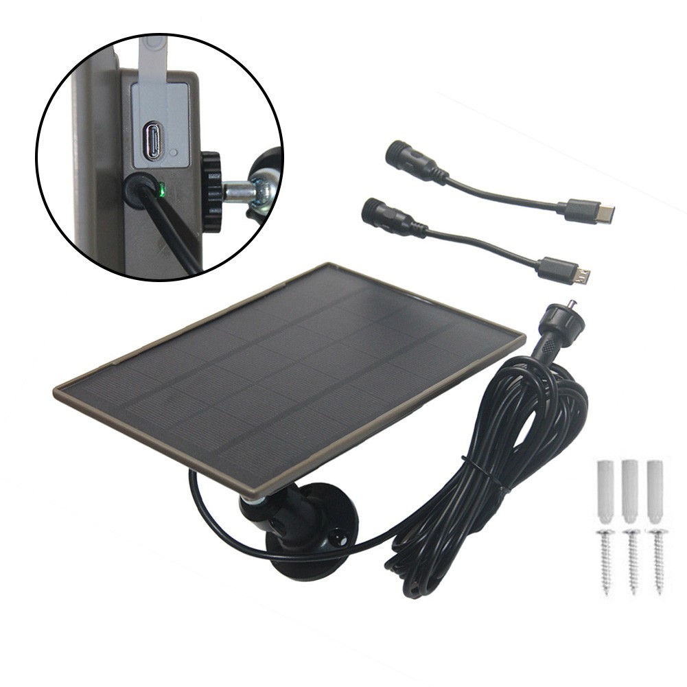 For Outdoor Solar Charging System for Trail Camera Includes All Adapters