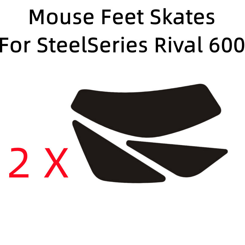 2 Sets Black Mouse Feet Skates for SteelSeries Rival 600 Wireless Gaming Mouse