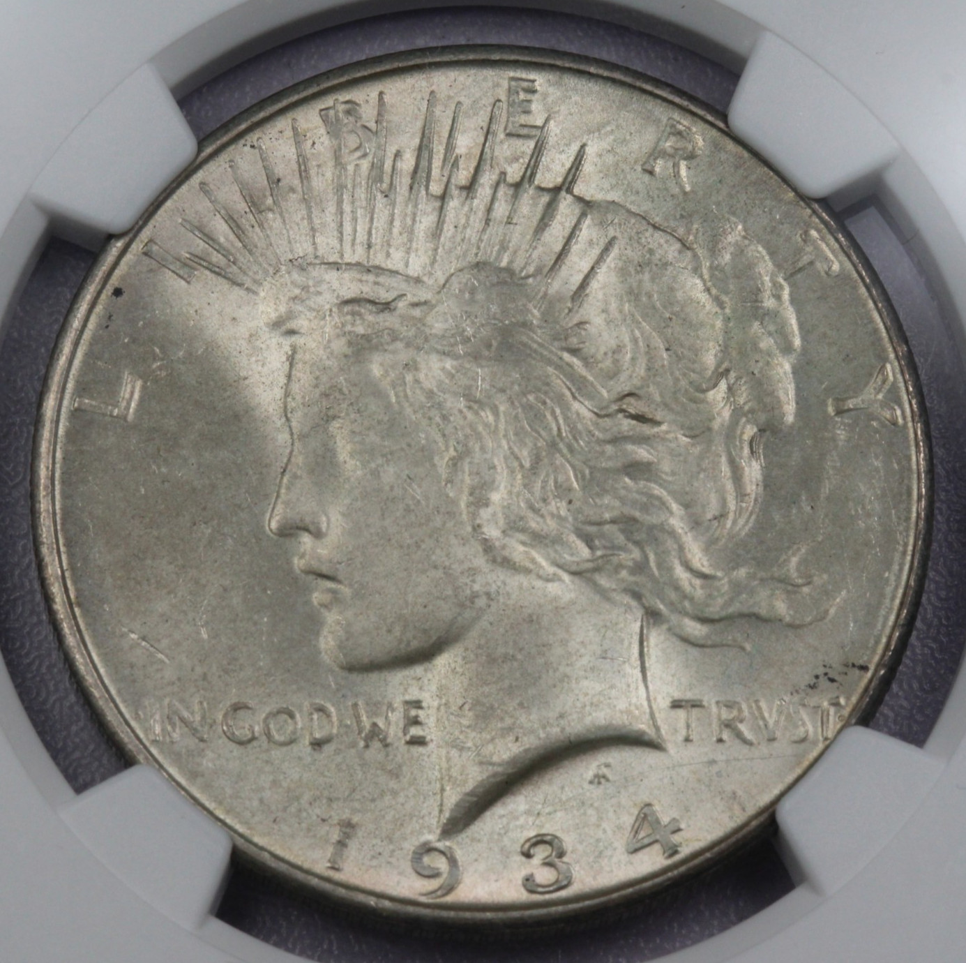 1934-D $1 Peace Silver Dollar NGC MS 62