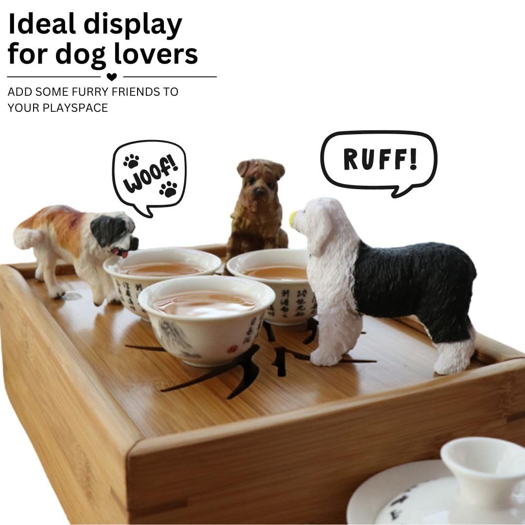 18 PCS Large Dog Figurines Playset, 4" Toy Pet Puppy Realistic Play Figures, ...