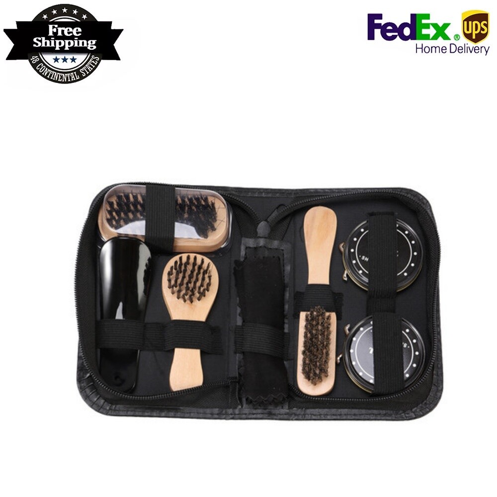 Shoe Cleaning Polish Shine Care Kits Set For Leather Boots Shoes Sneakers USA