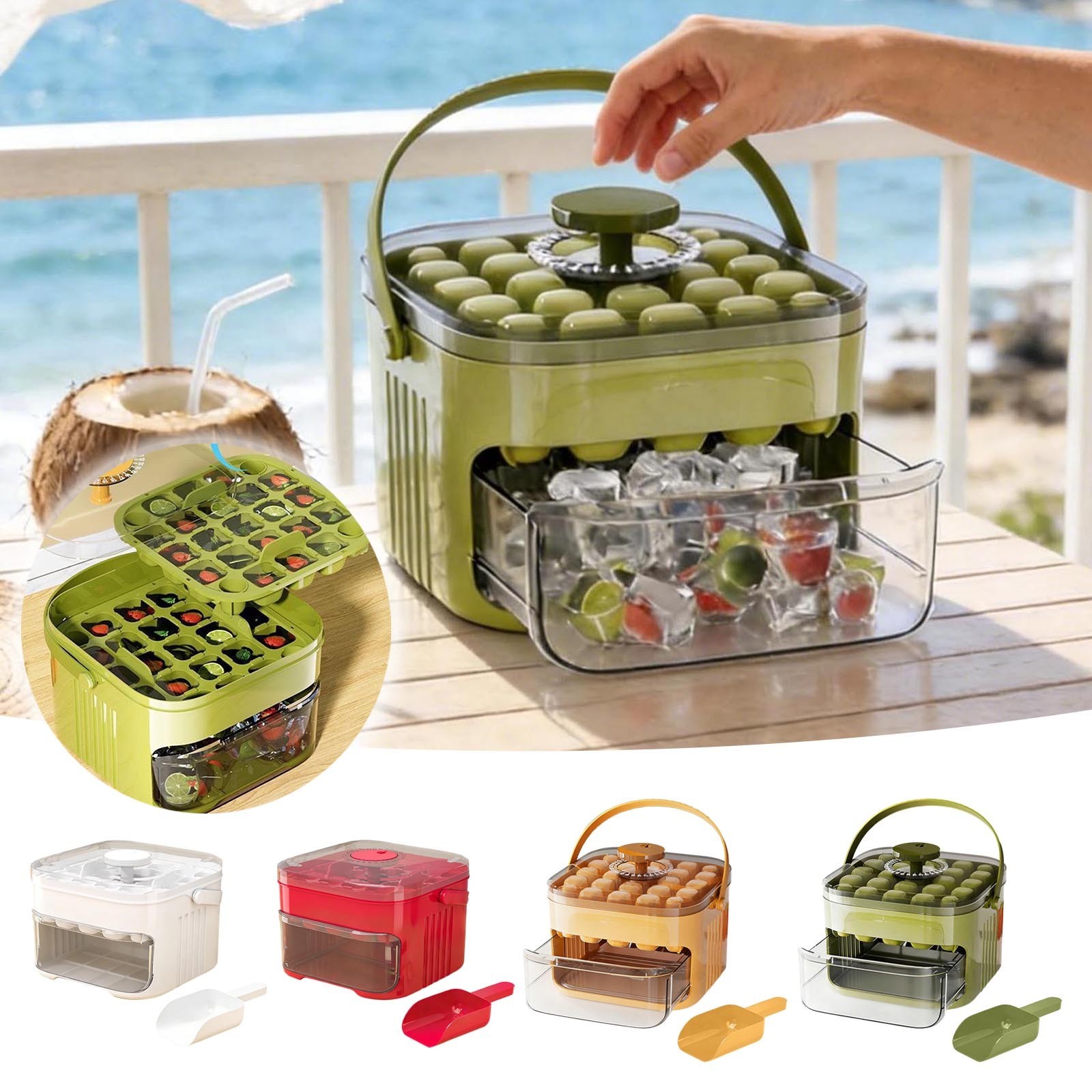 2-in-1 Double Layer Portable Ice Box