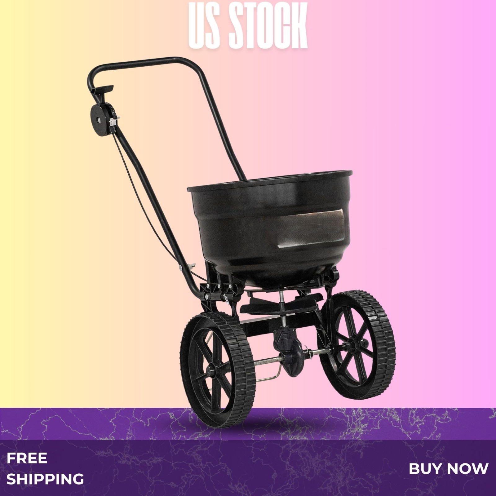NEW 50LB Push Broadcast Spreader Walk Behind Seed Fertilizer Lawn Garden Tool