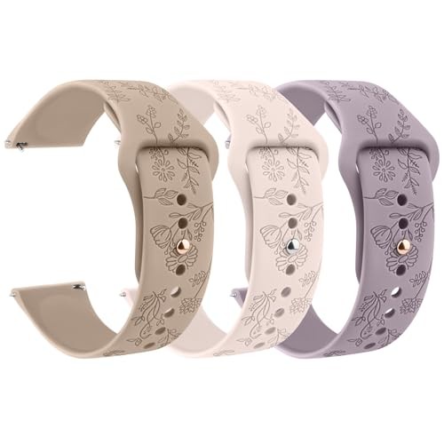 Veryfit Smart Watch Bands, 22mm Watchbands for IDW13 Pink+Milk Tea+Taro Purple