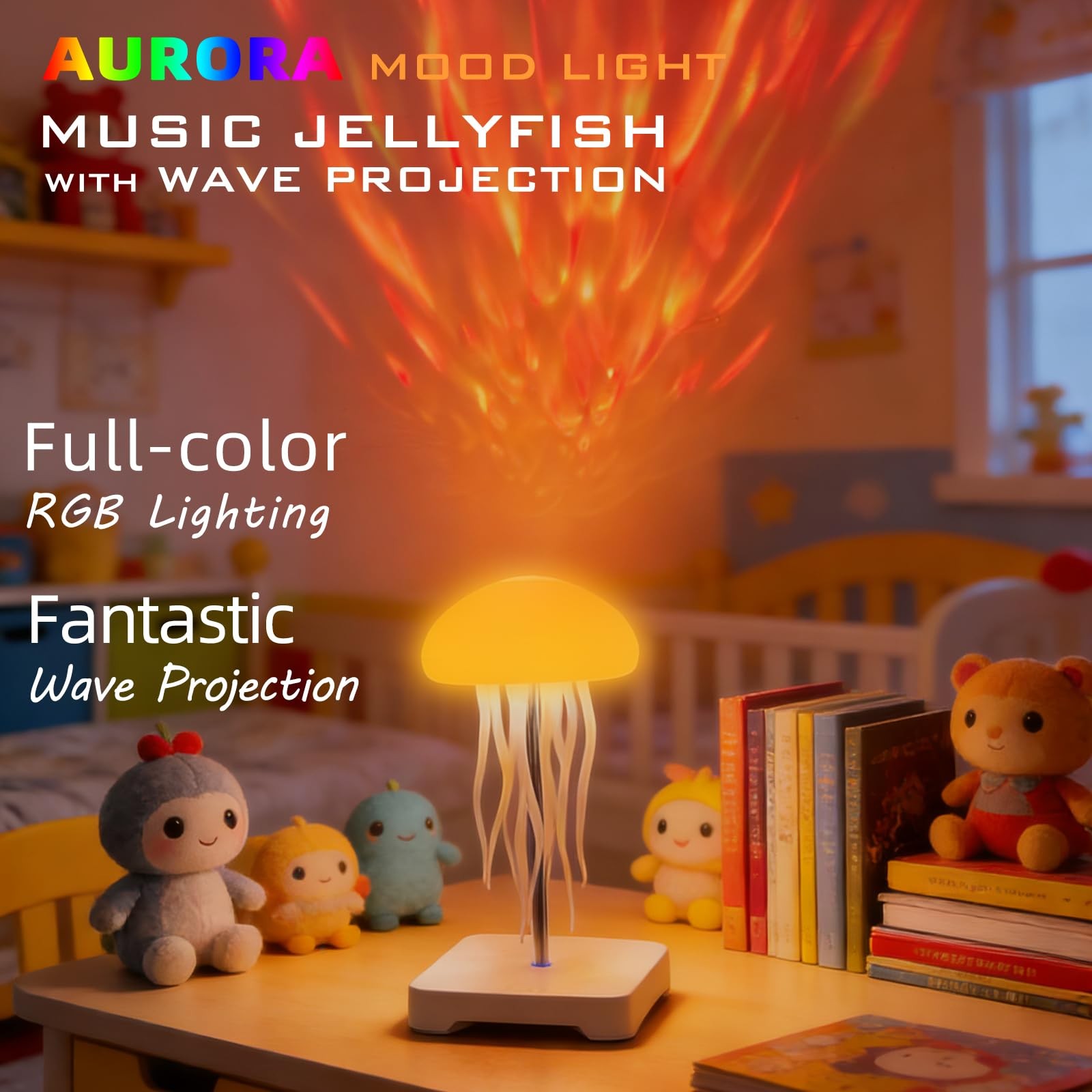 Camdii Jellyfish Lamp Wave Projector White Noise