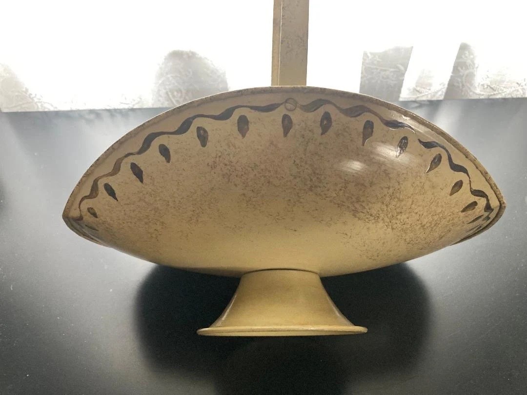 Vintage Toleware Metal Basket with Handle