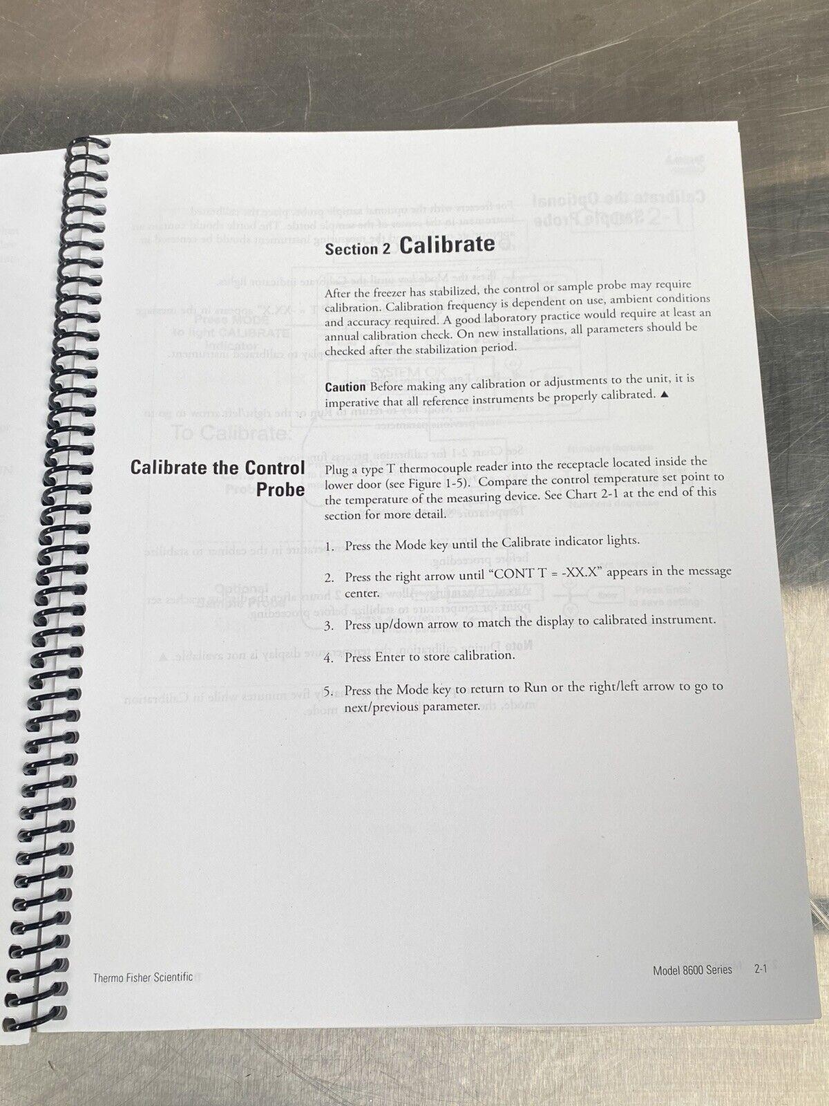 Thermo Model 8600 Series Forma -86C ULT Freezer -Users Manual / Instruction Book