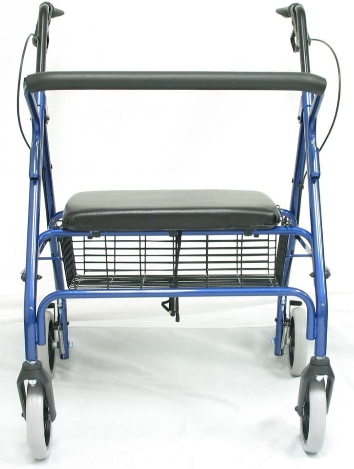 Karman Healthcare R-4700W-BL Extra Wide Steel Rollator, Blue, 8" Heavy Duty...