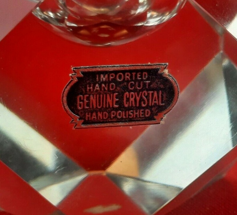 Beautiful Heavy Estate Find Imported Crystal Hand Cut and Polished Lighter