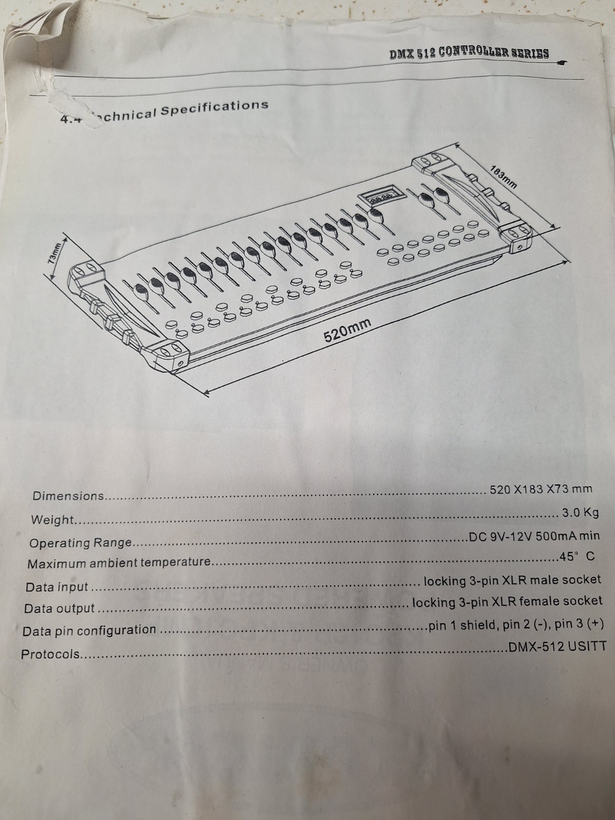 DMX Master 192 Channel Operator Console Controller For Stage DJ Party Lighting